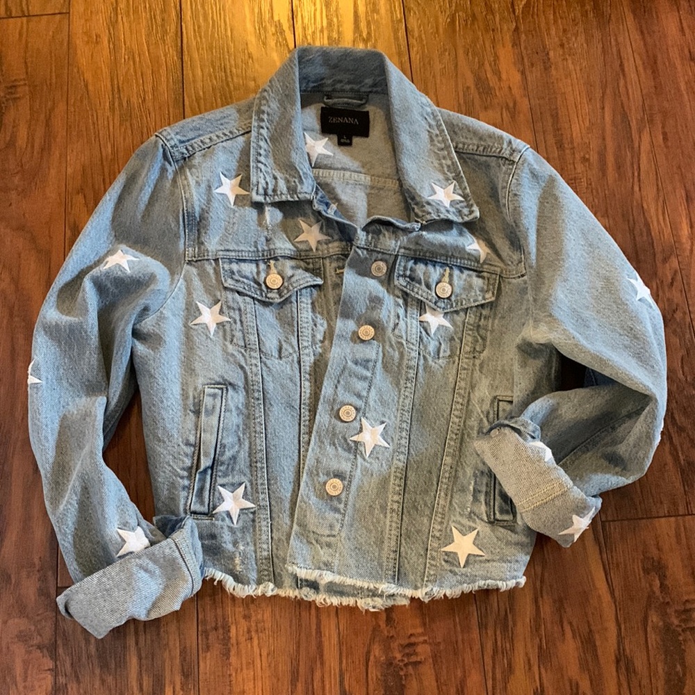 Embroidered stars Jean jacket